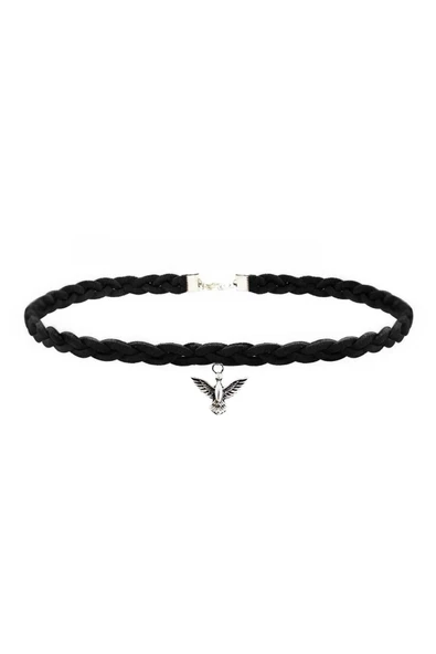 Siyah Süet Saç Örgü Albatros Kuşu Kadın Choker ürün görseli 1
