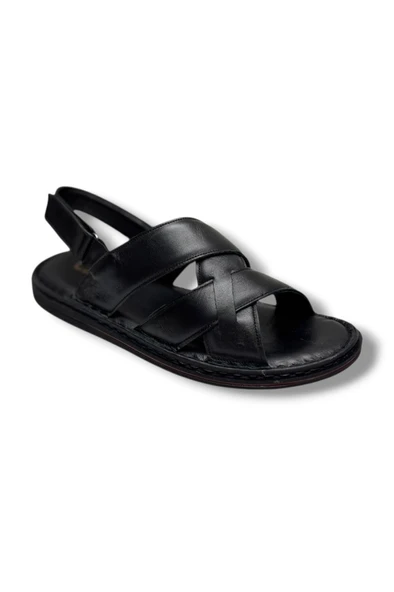 Cakgo 241-26 Hakiki Deri Ultra Soft Çapraz Bant Anatomik Erkek Sandalet ürün görseli 1