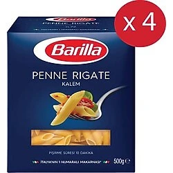 BARILLA Penne Rigate Kalem Makarna 500 Gr x 4 Lü Avantaj Paketi İtalyan Makarna Seti ürün görseli 1