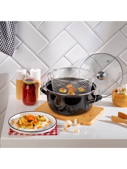 Schafer - Fry Çıtır Kızartma Tenceresi 22 Cm-3 Parça-Siyah ürün görseli 1