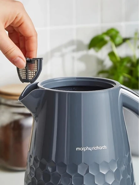 Morphy Richards Hive 1,5 Lt. Gri Kettle - Resim 4