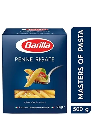 BARILLA Penne Rigate Kalem Makarna 500 Gr Tekli İtalyan Çubuk Kesim Pasta ürün görseli 1