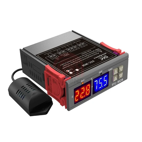 Stc 3028 Isı Ve Nem Ölçer Termostat Çift Ekran 220V ürün görseli 1