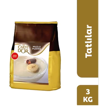 CARTE DOR FS Muzlu Puding 3 Kg Tekli Profesyonel Hazır Puding Karışımı Muz Aromalı Tatlı ürün görseli 1