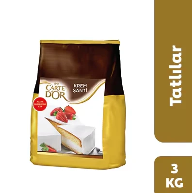 CARTE DOR FS Krem Şanti 3 Kg Tekli Profesyonel Hazır Krem Şanti Tozu Pasta Tatlı İçin ürün görseli 1