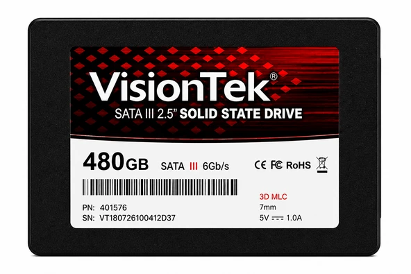 VisionTek 480GB 2.5  SATA SSD 401576 ürün görseli 1