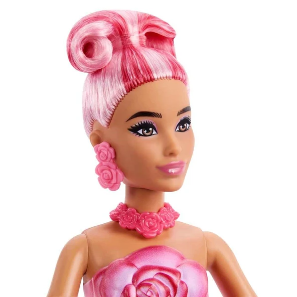 Barbie Petal Pop Barbie Bebek ve Aksesuarları Gül Oyun Seti JMF59 ürün görseli 1