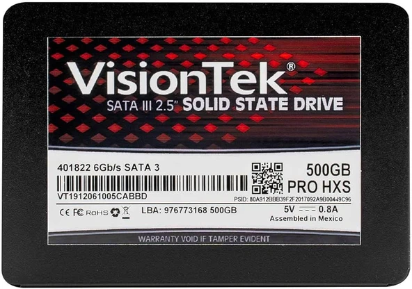 VisionTek 500GB PRO HXS 2.5 SATA SSD 401822 ürün görseli 1