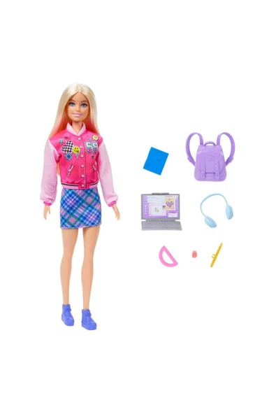 Barbie® Bebekler ve Aksesuarlar Barbie Okulumu Seviyorum oyuncak seti, sarı saçlı bebek HRG84 ürün görseli 1