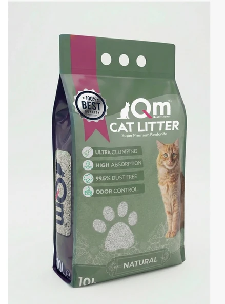 QM KOKUSUZ BENTONİT KEDİ KUMU 10 LT ürün görseli 1