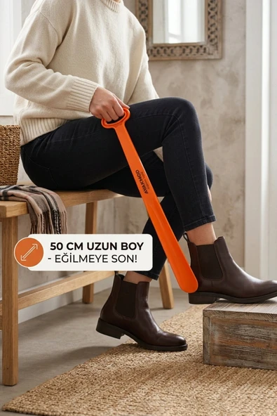 Ayakmod Turuncu Hafif Esnek Büyük Boy Ayakkabı Çekeceği ürün görseli 1