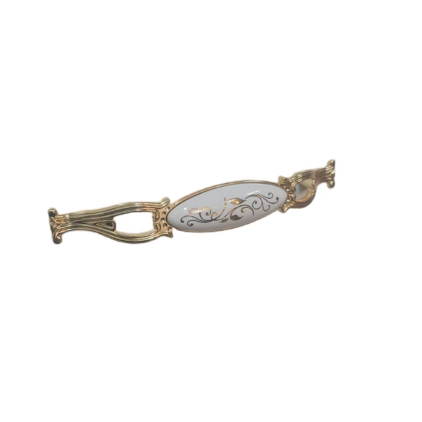 ZÜMRE 128 mm Metal GOLD  Kasa Beyaz  Sarmasık Desenli  / 5 ADET ürün görseli 1