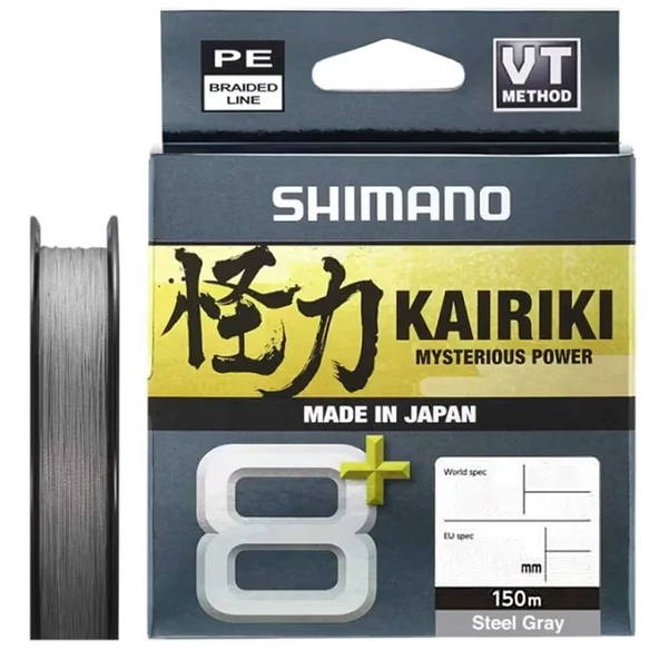 Shimano 24 Kairiki 8+ Plus 300m Steel Gray Örgü Misina  0,16 mm - 9,8 kg ürün görseli 1