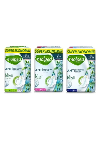 Molped Hijyen Max Gece+Uzun+Normal Ped Süper Ekonomik Paket 50 Adet ürün görseli 1