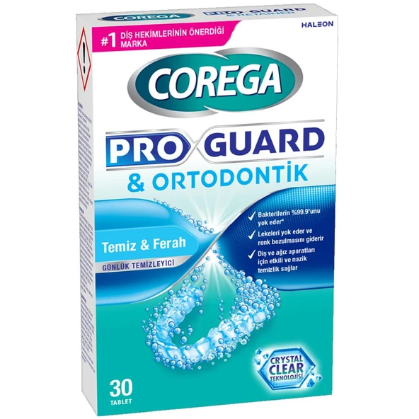 Corega Pro Guard Ortodontik Günlük Temizleyici Tablet 30 Tablet ürün görseli 1