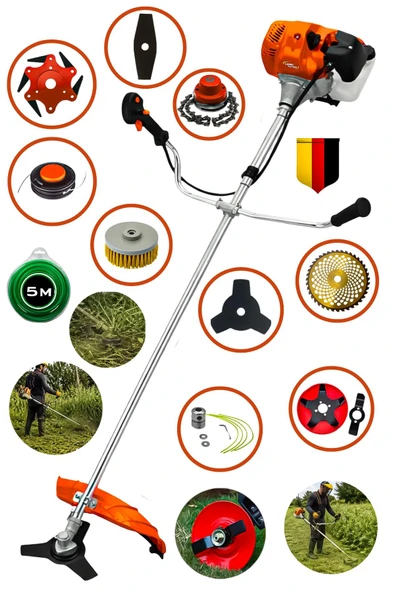 Lieber German Benzinli 10 Parça Yan Tipi Ot Çalı Çim Biçme Tırpanı Tırpan Makinesi ürün görseli 1