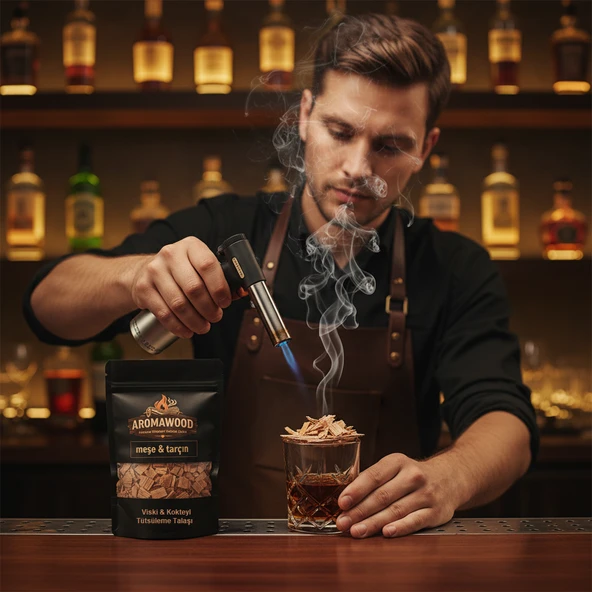 Viski ve Kokteyl İçin Amerikan Meşe Ağacı & Tarçın Kabuğu Özü Tütsüleme Aroma Talaşı ürün görseli 1