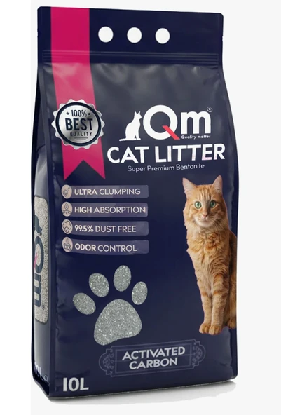 QM AKTİF KARBON BENTONİT KEDİ KUMU 10 LT ürün görseli 1
