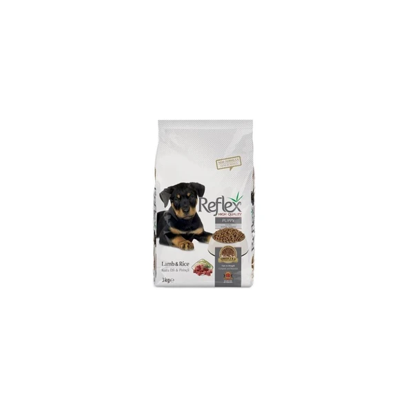 REFLEX Puppy Kuzu Etli & Pirinçli Yavru Köpek Maması 3 kg Premium Kalite İçerik ürün görseli 1