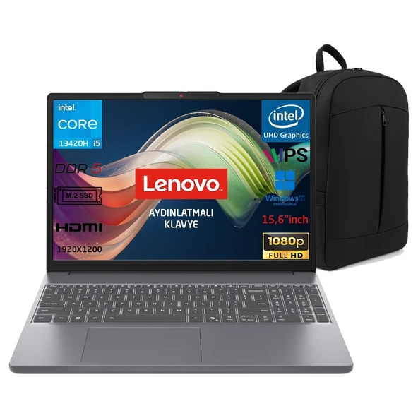 Idepad Slim 3 15IRH10 I5-13420H 8gb Ddr5 1tb SSD Wuxga 15.3" IPS WIN11 Taşınabilir Bilgisayar 83K100Q0TR-P7 ürün görseli 1