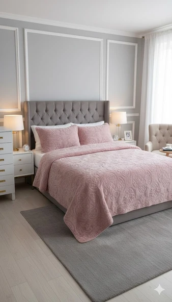 HANDY KÜRKLÜ ÇİFT KİŞİLİK YATAK ÖRTÜSÜ BUFALO PEMBE ürün görseli 1