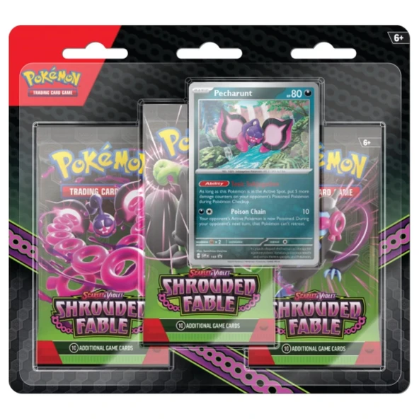 Pokémon Shrouded Fable 3 Pack Blister - Pecharunt ürün görseli 1