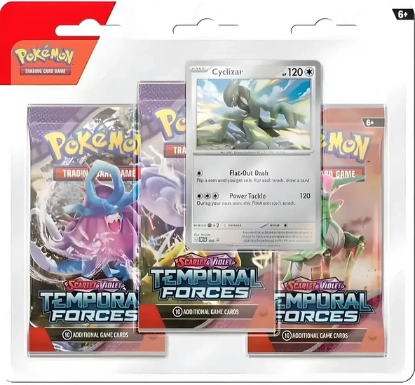 Pokémon Temporal Forces 3 Pack Booster Blister (Cyclizar) ürün görseli 1