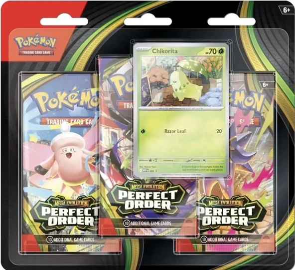 1Pokémon Perfect Order 3 Pack Booster Blister - Chikorita ürün görseli 1