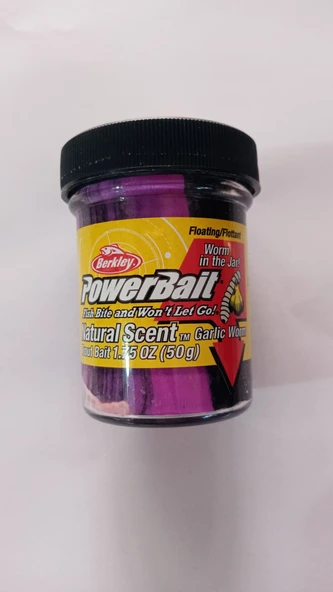 PowerBait Solucanlı Alabalık Hamur Yemi (Sarımsak Aromalı / Mor - Siyah Renkli) - 152245 ürün görseli 1
