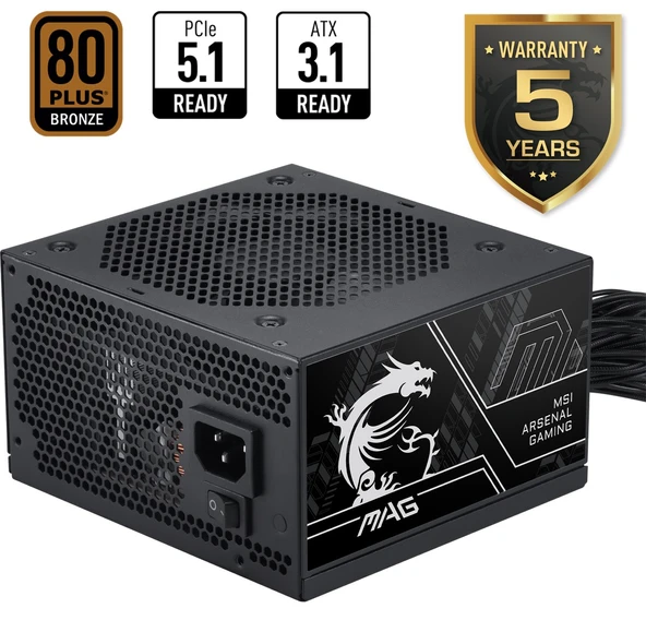 MSI MAG A750BN PCIE5 III 750W 80+ BRONZE  ATX 3.1 PCIE 5.1 POWER SUPPLY ürün görseli 1