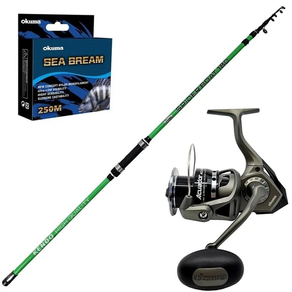 Okuma Acuador 8000 - Kendo Spider Boat 180cm Teleskopik Olta Seti ürün görseli 1