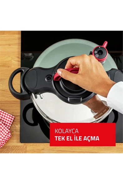 TEFAL Clipso Minut Easy Düdüklü Tencere - 6L - Resim 5
