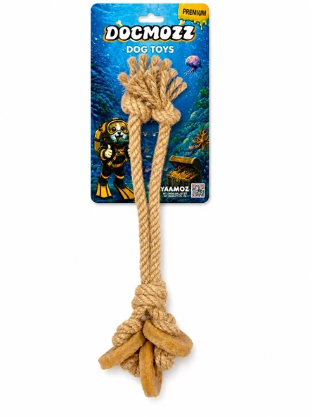 Dogmozz Premium 3 Halka Kauçuklu Diş Kaşıma İpi 25 Cm ürün görseli 1