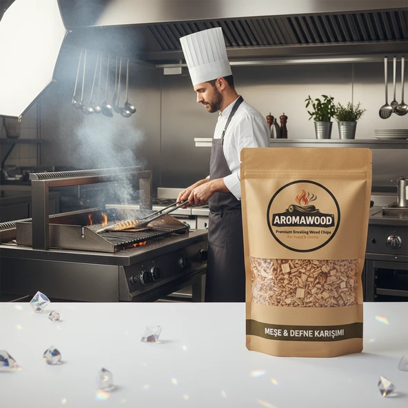 Grill Mangal BBQ Barbekü İçin Meşe Ağacı & Defne Özü Tütsüleme Aroma Talaşı ürün görseli 1