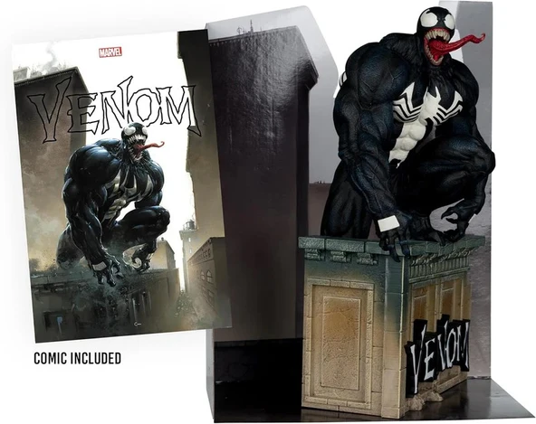 McFarlane Toys - Marvel Venom 1-6th Scale Collectible with Scene & Comic - Resim 3