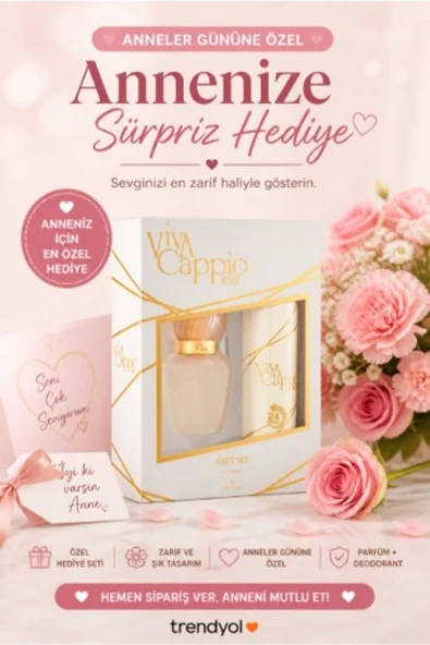 Viva Cappio Lola Kadın Parfüm 60 ml + Deodorant Set 150 ml ANNELER GÜNÜNE ÖZEL SÜPRİZ HEDİYELİ ürün görseli 1