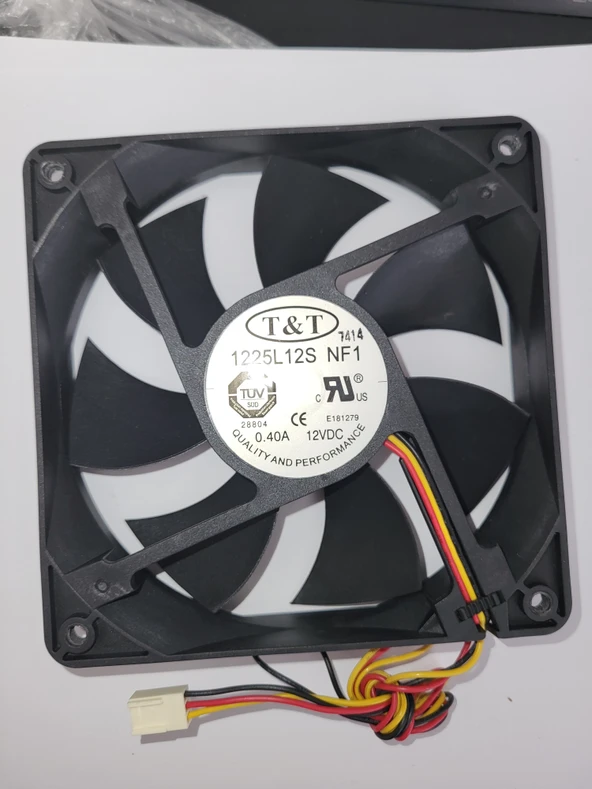 T&T 1225L12S NF1 12V 0.40A 12025 12CM 120mm power supply fan ürün görseli 1