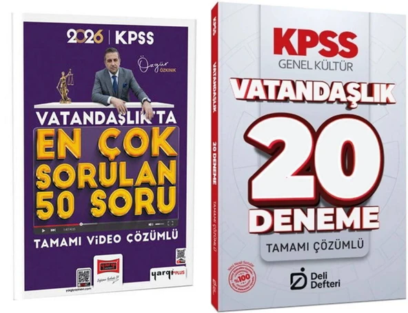 Yargı + Deli Defteri 2026 KPSS Vatandaşlık En Çok Sorulan 50 Soru ve 20 Deneme 2 li Set ürün görseli 1