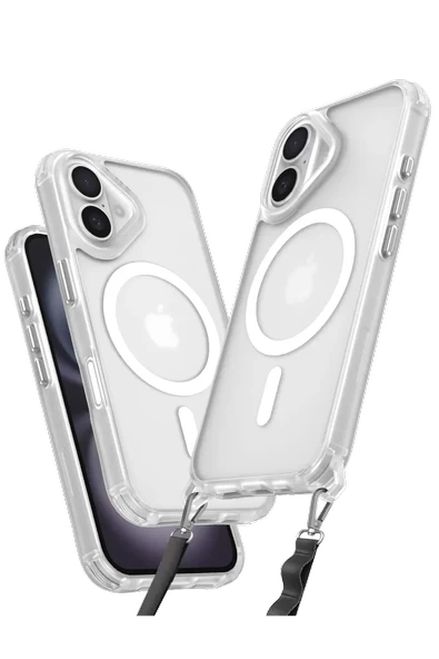 Newface Apple iPhone 16 Plus Kılıf Enka Magsafe Silikon Kılıf - Şeffaf ürün görseli 1