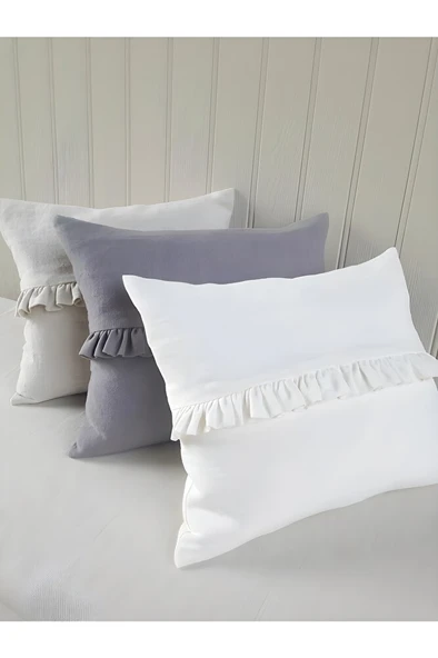 Üçlü Fırfırlı Kirlent Kılıfı Cotton ürün görseli 1