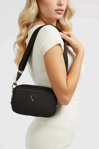 Guess Eco Gemma Kadın Siyah Çapraz Askılı Çanta HWEYG839572-BLA ürün görseli 1
