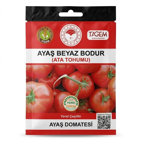 Ayaş Beyaz Bodur Domates Ata Tohumu (50 Adet) ürün görseli 1