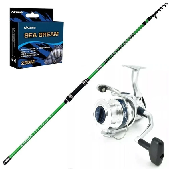 Okuma Aria 8000 - Kendo Spider Boat 210cm Teleskopik Olta Seti ürün görseli 1