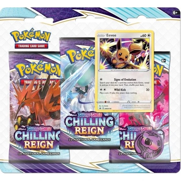 Pokemon Chilling Reign 3 Pack Blister [Eevee] - SWSH06: Chilling Reign (SWSH06) ürün görseli 1