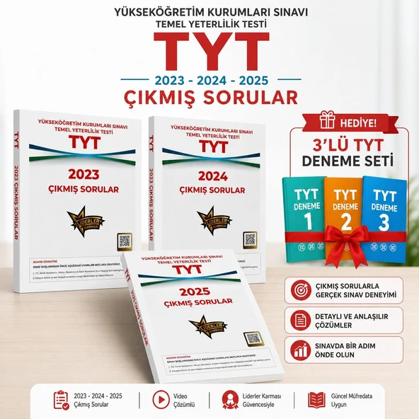 TYT SON 3 YIL ÇIKMIŞ SORULAR(2023-24-25)-TYT 3 DENEME HEDİYELİ!! ürün görseli 1