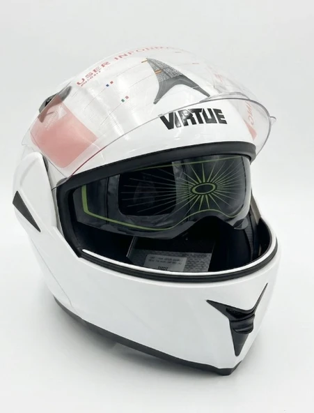 VRT - ÇENE AÇILIR VİZÖRLÜ KASK [MD-808] [BEYAZ] [L] ürün görseli 1