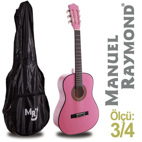 Manuel Raymond MRC87PNK 3/4 Boy Junior Klasik Gitar Seti| Pembe Renk, Çocuklar İçin Uygun, Taşıma Kılıfı Hediyeli ürün görseli 1