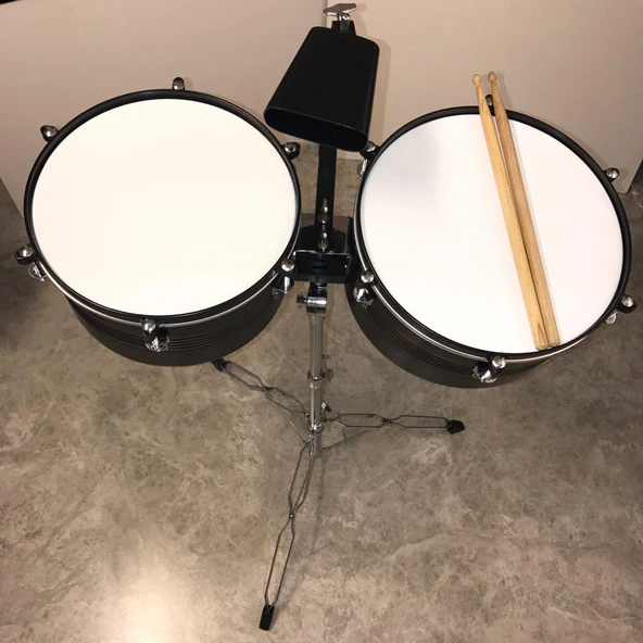 Cremonia TM100 Metal Latin Timbale Seti (13 ve 14 İnç) | Stand Dahil, Gümüş Renk, Profesyonel Perküsyon Seti ürün görseli 1