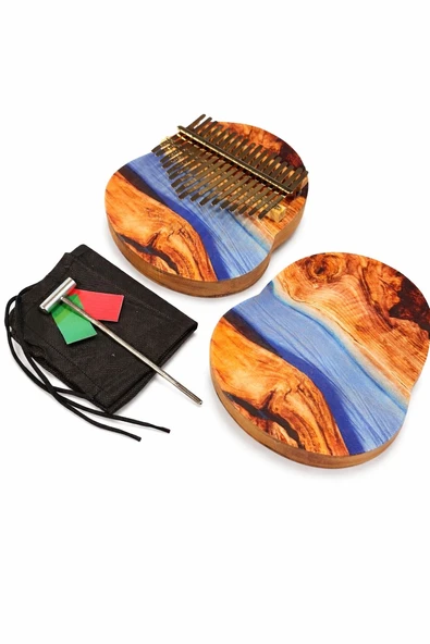 Karin KAL17SEA 17 Tuşlu Sea (Deniz) Desenli Kalimba | Okyanus Temalı Grafik Tasarım, Kristal Tonlar, Profesyonel Seri ürün görseli 1