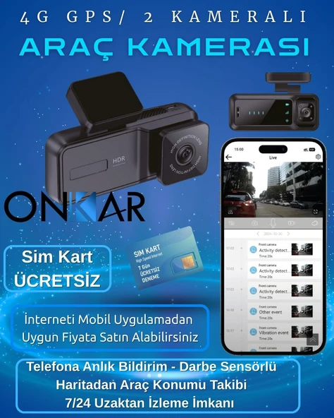 inoxdigital X607 4G Gps Destekli Çift Yönlü Araç Içi Kamerası ürün görseli 1